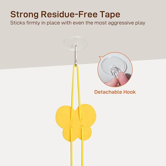 Potaroma Interactive Cat Feather Toys 5 Pcs, Cat Teaser Retractable, Hanging Cat Toys Indoor Kitten Play Chase Exercise, Mental Physical Stimulation for All Breeds and Species