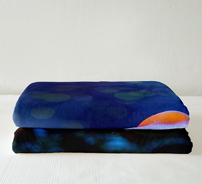 Glitter Mushrooms Sherpa Blanket Botanical Plants Print Plush Blanket Natural Wild Fungus Fleece Throw Blanket for Sofa Couch Bed Bright Vibrant Fuzzy Blanket Ultra Soft Room Decor King 87x95 Inch