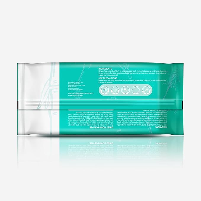 HICC PET Wipes for Dogs & Cats, Cleansing Deodorizing & Soothing Allergy Infections Anal Gland Pets Wipes with Coconut Oil - Dog Grooming Wipes for Butt and Paw - Hypoallergenic & Vet Recommended