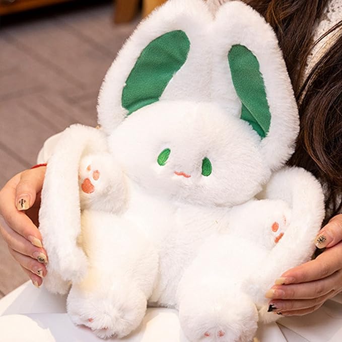 PEACH CAT Cute Bat Bunny Plush Pillow Kawaii Bat Rabbit Stuffed Animal for Kids White 20"