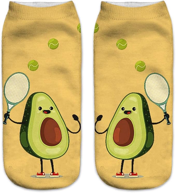 Benefeet Sox Womens Girls Funny Crazy Ankle Socks - Fun Novelty 3D Print Pattern Silly Cute Animal Food