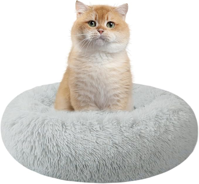Nisrada Cat Beds for Indoor Cats,15.7 Inch Dog Bed for Small Melium Large Dogs, Washable-Round Pet Bed for Puppy and Kitten with Slip-Resistant Bottom