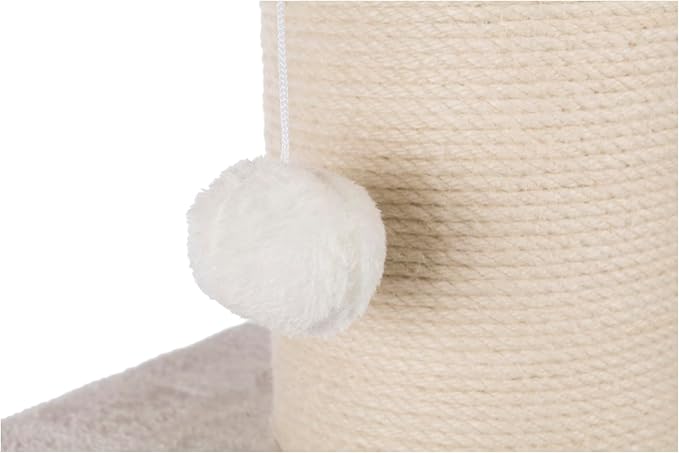 TRIXIE 33.9-in Ava XXL Cat Tree with Thick Scratching Post, Cat Condo, Cozy Top Platform with Removable Cushion, Dangling Cat Toy, Gray/White