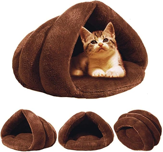 Pet Tent Cave Bed for Small Medium Puppies Kitty Dogs Cats Pets Sleeping Bag Thick Fleece Warm Soft Dog Bed Cuddler Burrow House Hole Igloo Nest Cozy Bed for Cat Puppy