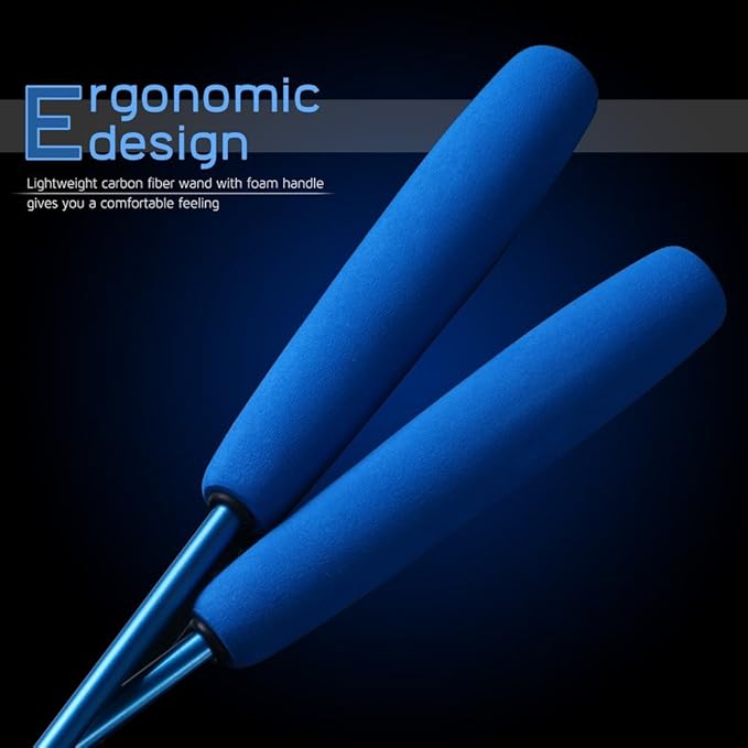 Cat Toys, Feather Wand for Indoor Kitten, 2 Pcs Wild Refill on Retractable Fishing Pole, Interactive Stick Teaser to Exercise - Blue