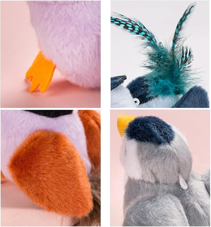 Cat Toys Bird Simulation Cat Toys Cute and Vivid Cat Toy for Cats Play and Exercise Pet Indoor Dancing Playing Toy (Gray)
