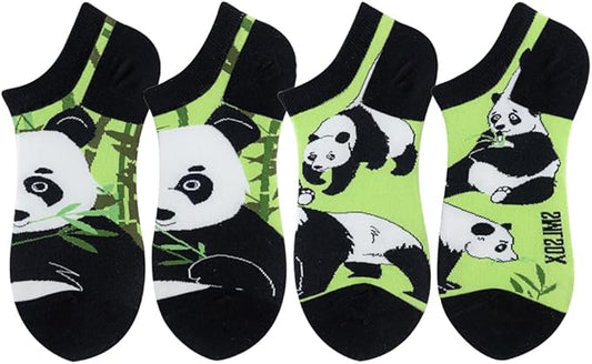 2 Pairs Funny Cartoon Animal Print Cotton Ankle Socks for Women Teens