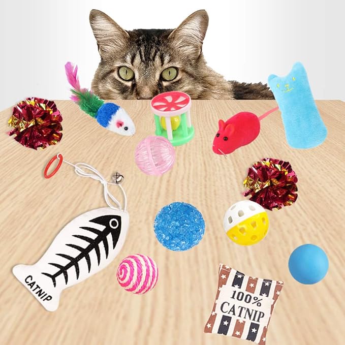 Cat Toys Variety Pack for Kitty 20 Pieces & Pet Gifts for Christmas
