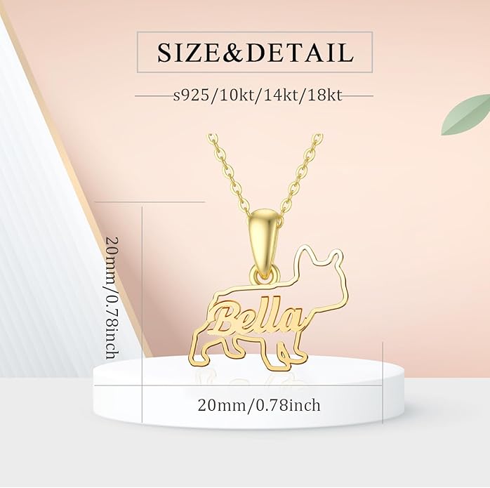 925 Sterling Sliver Yorkshire/Corgi/Labrador/Pug/Bulldog/Paw Print/Cross Necklace Cute Puppy Dog Necklace Jewelry Birthday Gifts for Women Girls Dog Lovers