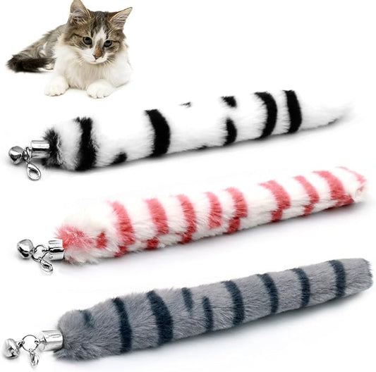 LASOCUHOO Cat Worm Toys, (3 Packs) Interactive Cat Wand Replacement, Cat Wand Refill Attachments for Indoor Cats, Fit for Most Cats