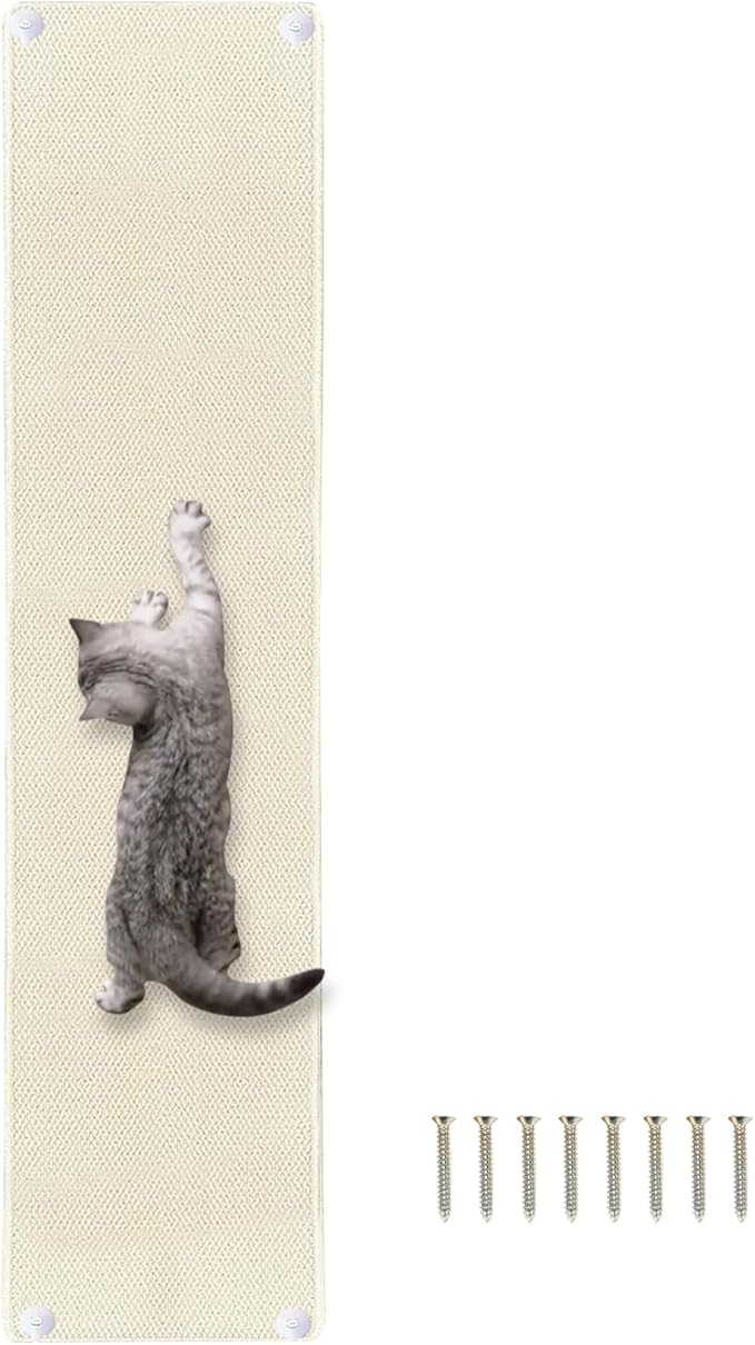 70.9"x 15.7" Thickened Extra Large Cat Wall Climbing Carpet, Cat Climbing Wall Scratcher, Cat Carpet, Couch Sofa Protector-Natural