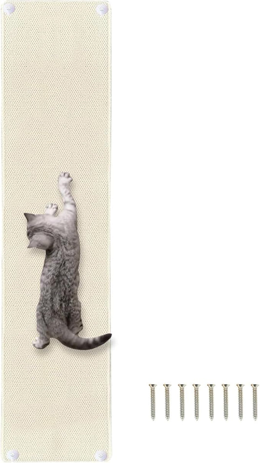 70.9"x 15.7" Thickened Extra Large Cat Wall Climbing Carpet, Cat Climbing Wall Scratcher, Cat Carpet, Couch Sofa Protector-Natural