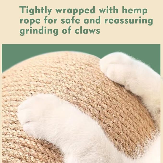 Cat Scratching Ball，Cat Ball for Interactive Enrichment and Play, Cat Scratching BallHeavy Duty Hemp Rope Toy,Cat Tree Replacement (Ball Brid)