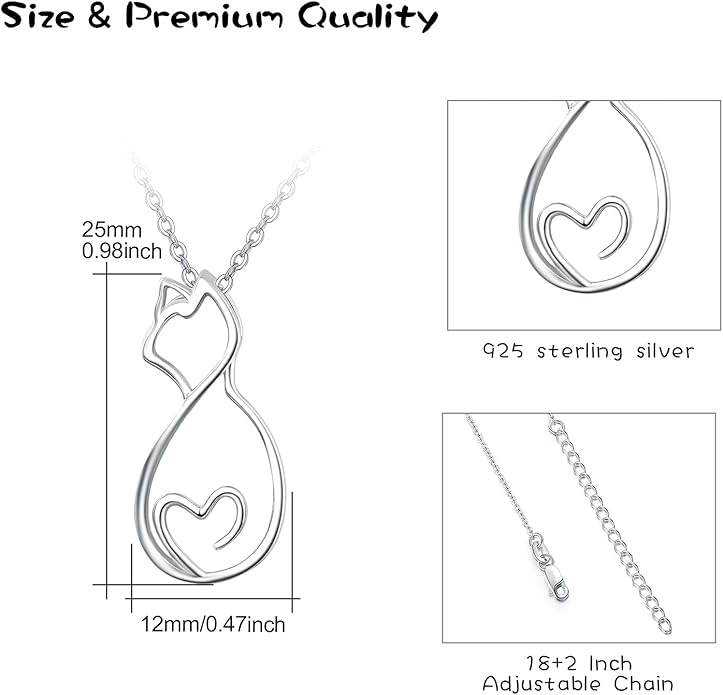 Animal Necklace for Women Girls 925 Sterling Silver Cat/Dog/Monkey/Sloth Pendant Necklace Cute Animal Jewelry Gift for Women Girls