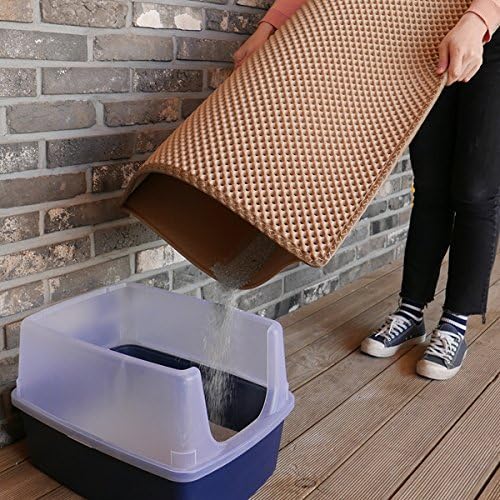 BlackHole Litter Mat Blackhole Cat Litter Mat - Extra-Large Size Rectangular 36" X 25" (Beige)