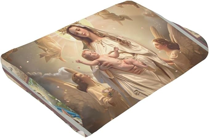 Virgin Mary Blanket for Woman Retro Christian Throw Blanket Religious Virgin Mary Decor Stuff Merch Cozy Flannel Fleece Fuzzy Warm Soft Plush Lightweight Bedding Virgin Mary Gifts for Girls 50"X40"