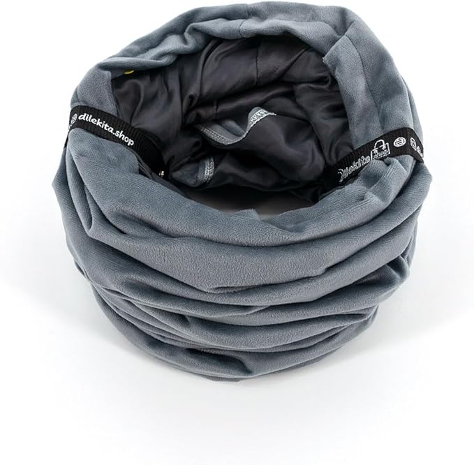 Velvet Fabric - Foldable/Collapsible - 55x8.66 Inches Cat Tunnel (Gray)