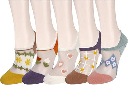 Benefeet Sox Sheer No Show Socks Women Girls Cute Thin Mesh Low Cut Liner Socks for Loafers Boat Shoes