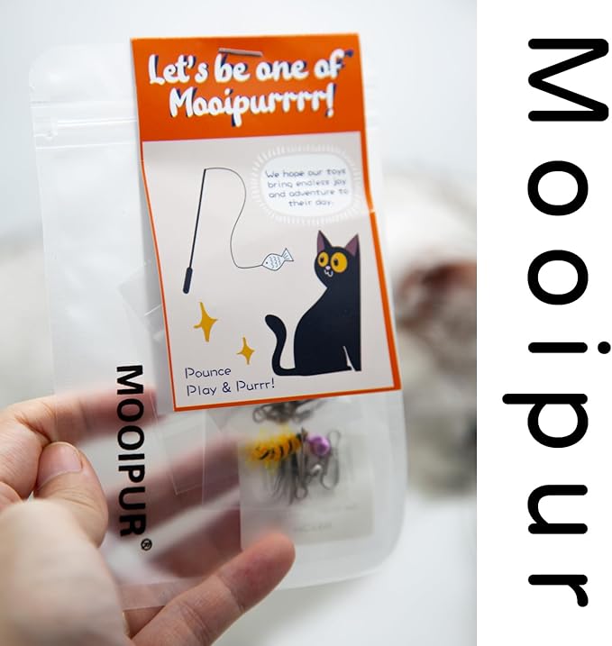 Cat Bug Toy, Cat Insects Toy Wand Refiils for Indoor Cats, 5 Pcs Cat Small Fly Toys with Bells for Cat Teaser, Feather Toys for Indoor Cats and Kittens Toys, Small Bugs Set