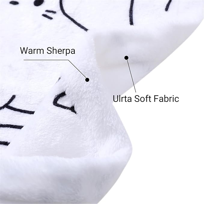 Sviuse Cat Blanket Black and White Cats Pattern Throw for Women Girls Kitty Lovers Cat Mom (50" X 60", Cat 2)