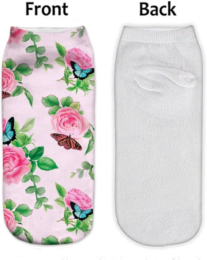 Benefeet Sox Funny Ankle Socks Cute Novelty No Show Animal Fruit Flower Cartoon Colorful Graphic Low Cut Socks for Women Girl