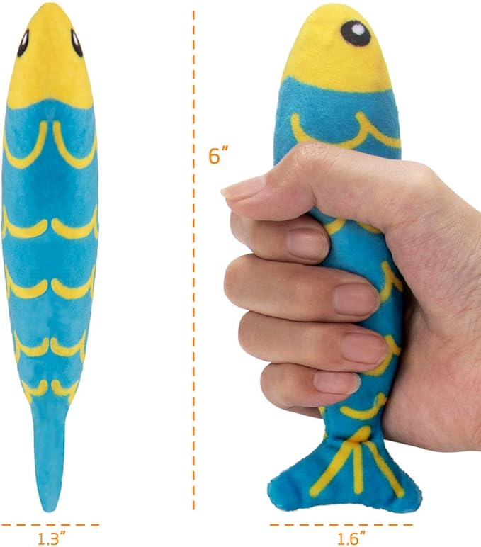 Catnip Toys for Indoor Cats, Natural Catnip Cat Toys Kitten Toys - 8 PCS Fish Cat Toys Set for Boredom