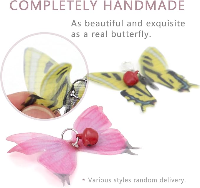 SONGWAY Cat Butterfly Toys - 13 Pieces Cat Toy Set, Retractable Cat Wand Toy with Replacement Refills with Bell, Interactive Cat Toys for Indoor Cats Kittens