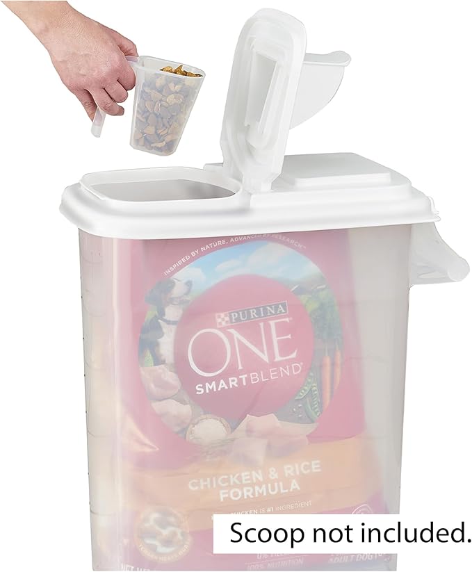 Buddeez Pet Food Storage Solution (Set of 3) - 32QT, 4QT & 2QT BPA-Free Containers with Scoop & Pour Spout for Dry Food, Treats, Chews, Made in USA.