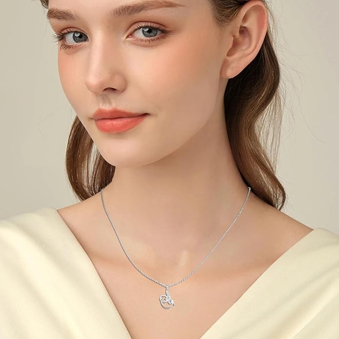 Animal Necklace for Women Girls 925 Sterling Silver Cat/Dog/Monkey/Sloth Pendant Necklace Cute Animal Jewelry Gift for Women Girls