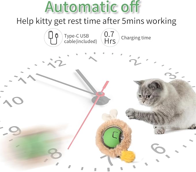 Interactive Cat Toys Fast Rolling Ball in Play Pouch, Motion Activate Chirping Cat Toy Hide and Seek Mouse Catching Game, 28 Inch Play Pouch