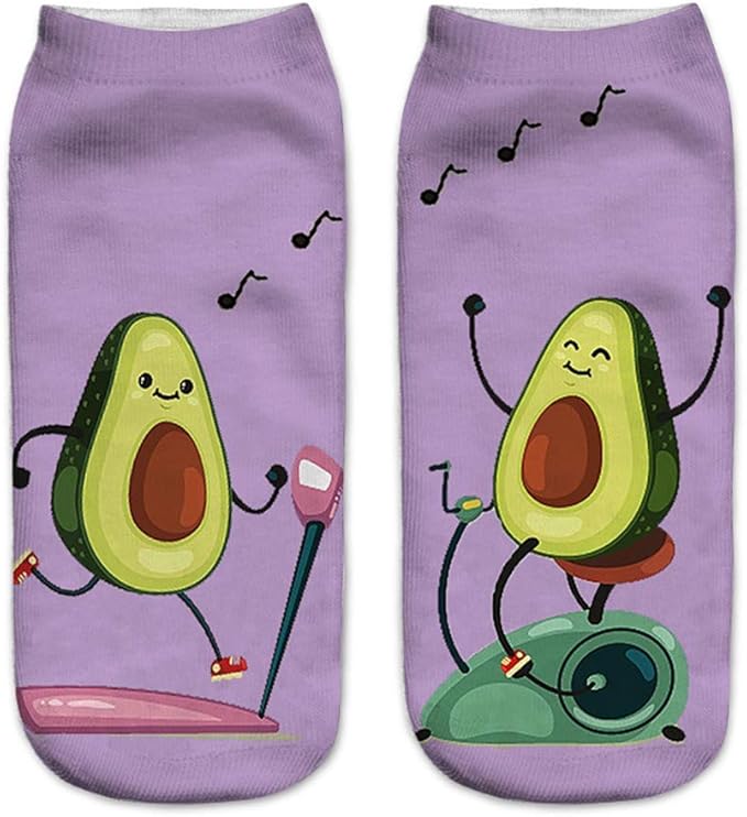 Benefeet Sox Womens Girls Funny Crazy Ankle Socks - Fun Novelty 3D Print Pattern Silly Cute Animal Food