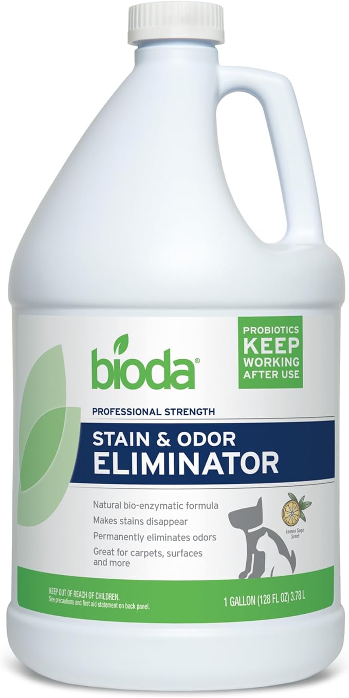 Bioda Pet Stain and Odor Eliminator | Pet Urine Enzyme Cleaner | Pet Stain Remover | Urine Odor Eliminator | Carpet Cleaner | Couch Cleaner | Made in USA | 1 Gallon