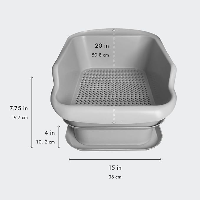 2-Pack Mr. Catman Wood & Pine Pellet Cat Sifting Litter Box Kitty Litter System, Sifter Pan & Extra-Large 7-Day Waste Storage Tray - Less Tracking, Easy Clean, Non-Stick, Odor Control, Anti-Leakage