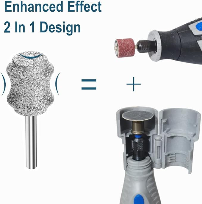 Diamond Dog Nail Grinder for Dremel - Dog Nail Grinder Attachment Bits for Large Medium and Small Dogs Cats Animals Nail Trimming (C