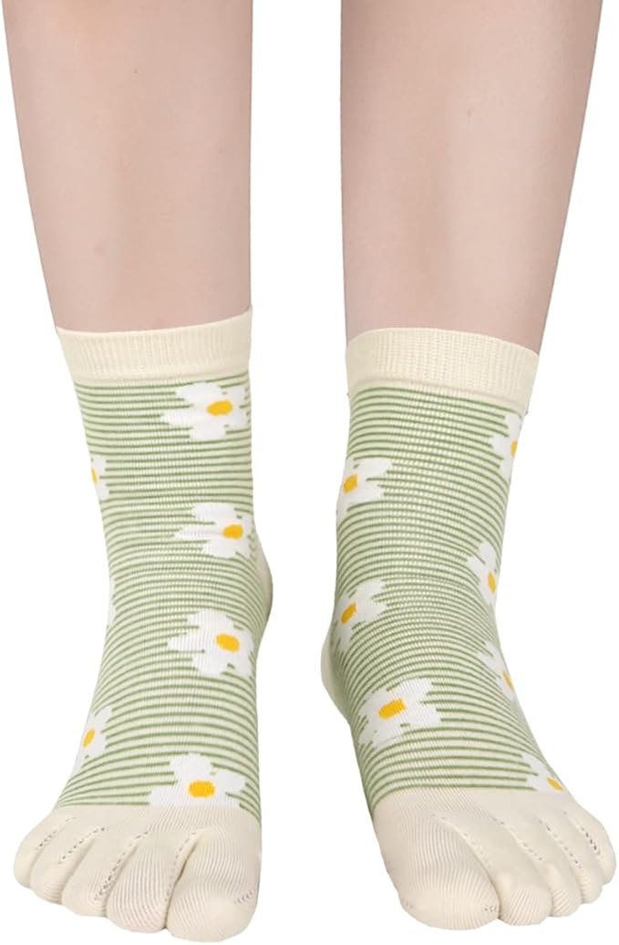 Benefeet Sox Funny Toe Socks Women Five Finger Socks Girls Cute Toe Seperated Cotton Socks Running Athletic Christmas Gifts
