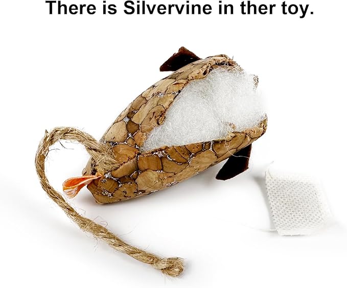 Cat Mouse Toy with Catnip Matatabi Silvervine,Cat Chew Toy,Interactive Catch Play Mouse Toy for Indoor Cats,Kittens.