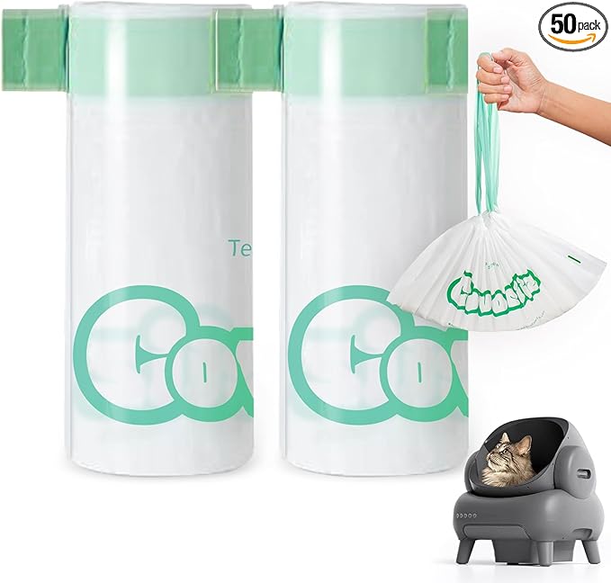 50 Count 27" x 13" Cat Litter Box Liners, 2 Mil Thickness Neakasa M1 litter bags, Replaced Waste Bags, Heavy Duty Trash Bags