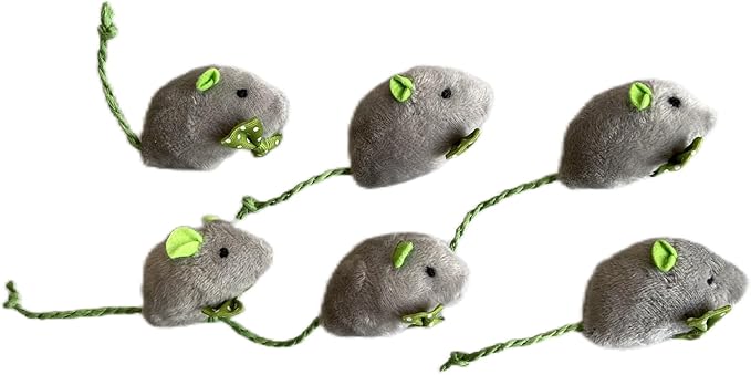 St. Patrick's Day Cat Toy Catnip Toy White Dot Green Mouse Toy-6 Packs