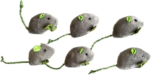St. Patrick's Day Cat Toy Catnip Toy White Dot Green Mouse Toy-6 Packs