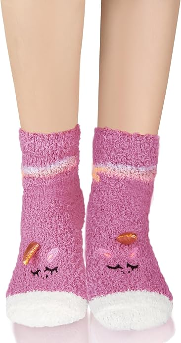 Benefeet Sox Cute Fuzzy Socks for Women Girls Fluffy Warm Cozy Novelty Slipper Socks Funny Animal Plush Sleeping Socks