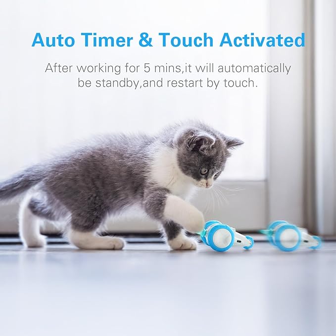 ONE PIX Cat Interactive Toys for Indoor Cats, Christmas Cat Toys, Electric Cat Toys with LED Lights, Smart Cat Mouse Toys for Self Play, Automatic Cat Toys with USB Rechargeable, Gifts for Cats