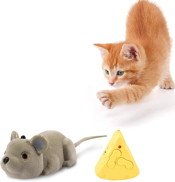 CSD Interactive Cat Mouse Toy - Mouse Hunting Cat Toy - Fake Rat Toy Mouse for Cats with Remote Control - Interactive Cat Pet Toy for Boredom, Physical & Mental Stimulation - Realistic Mouse Toy