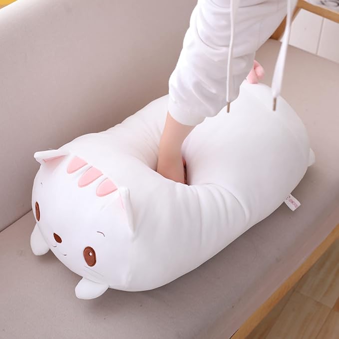 Cute Plush Cat Stuffed Squishy Animal Cat Cylindrical Body Cat Pillow,Super Soft Cat Hugging Toy Pillow Kids Kawaii Sleeping Cat Pillow Gifts for Bedding Decor or Home Decor 24-Inch