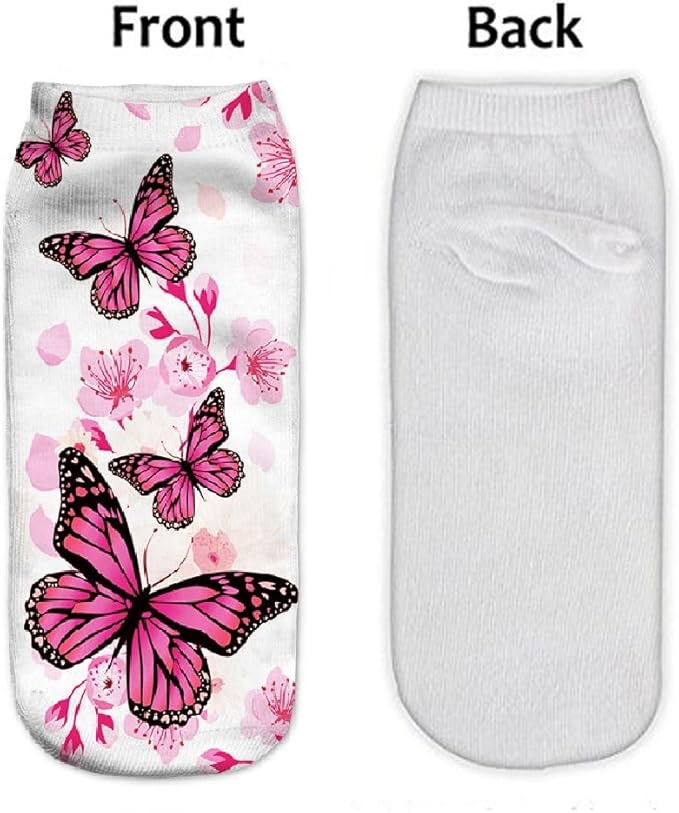 Benefeet Sox Womens Girls Funny Crazy Ankle Socks - Fun Novelty 3D Print Pattern Silly Cute Animal Food