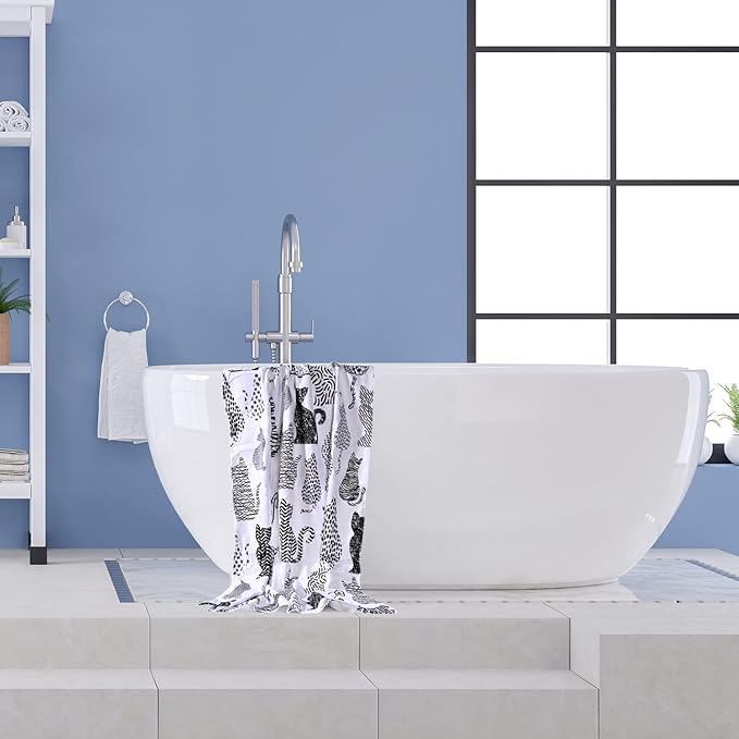 LIVILAN Cat Kitten Beach Towel, Soft Microfiber, 30'x60', Quick Dry, Sand Proof, Perfect for Women, Anime Picnic, Bath, Pool, Yoga, Cute Cat Hello Kitty Design, Ideal Gifts