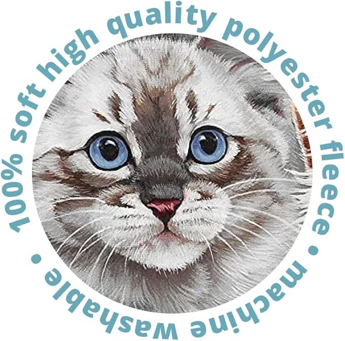 Dawhud Direct Kitten Fleece Blanket for Bed, 50" x 60" Cute Fleece Throw Blanket for Girls, Women, Men and Kids - Super Soft Plush Cat Blanket Throw