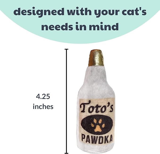 Huxley & Ket Plush Cat Toy | Toto's Pawdka | Nappy Hour Strong Catnip Filled Cat Toy | Plush Interactive Kitten and Cat Toy with Catnip and Crinkle | Kittybelles