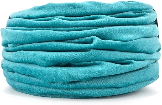 Velvet Fabric - Foldable/Collapsible - 55x8.66 Inches Cat Tunnel (Miami Blue)