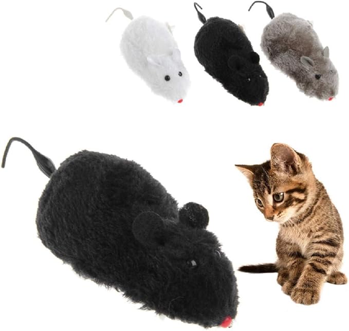 for Cat Teaser Toys Auto Moving Rat Toys Wind Up Mice Cartoon Plush Rat Toys Pet Kitten Interactive Toys Cat Toys for Indoor Cats