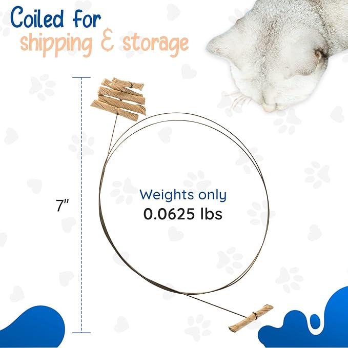 Cat Dancer Interactive Cat Toy - Fun and Fitness for Your Furry Friend - Engaging Paper Roll Attached with 30 Inches Flexible Spring Steel Wire for Playful Cats – 6 Pack